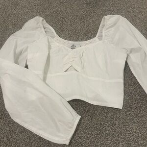 Hollister white long sleeve shirt